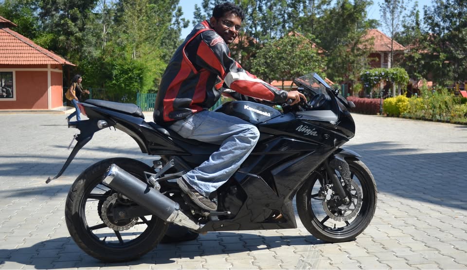 Mervin with his Kawasaki Ninja